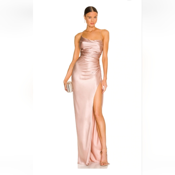 The Sei Dresses & Skirts - The Sei Twist Cowl Ruched Gown in Shell Size 0 Silk NWT